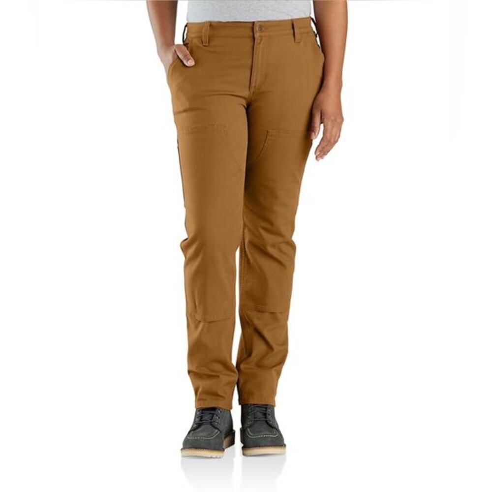 Carhartt Women's Relaxed Fit Double Front Canvas Work‎ Pants - Carhartt Brown 18